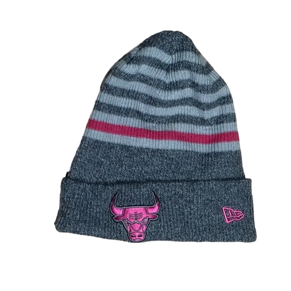Chicago Bulls NBA Grey Striped Beanie One Size NWOT NEW Era